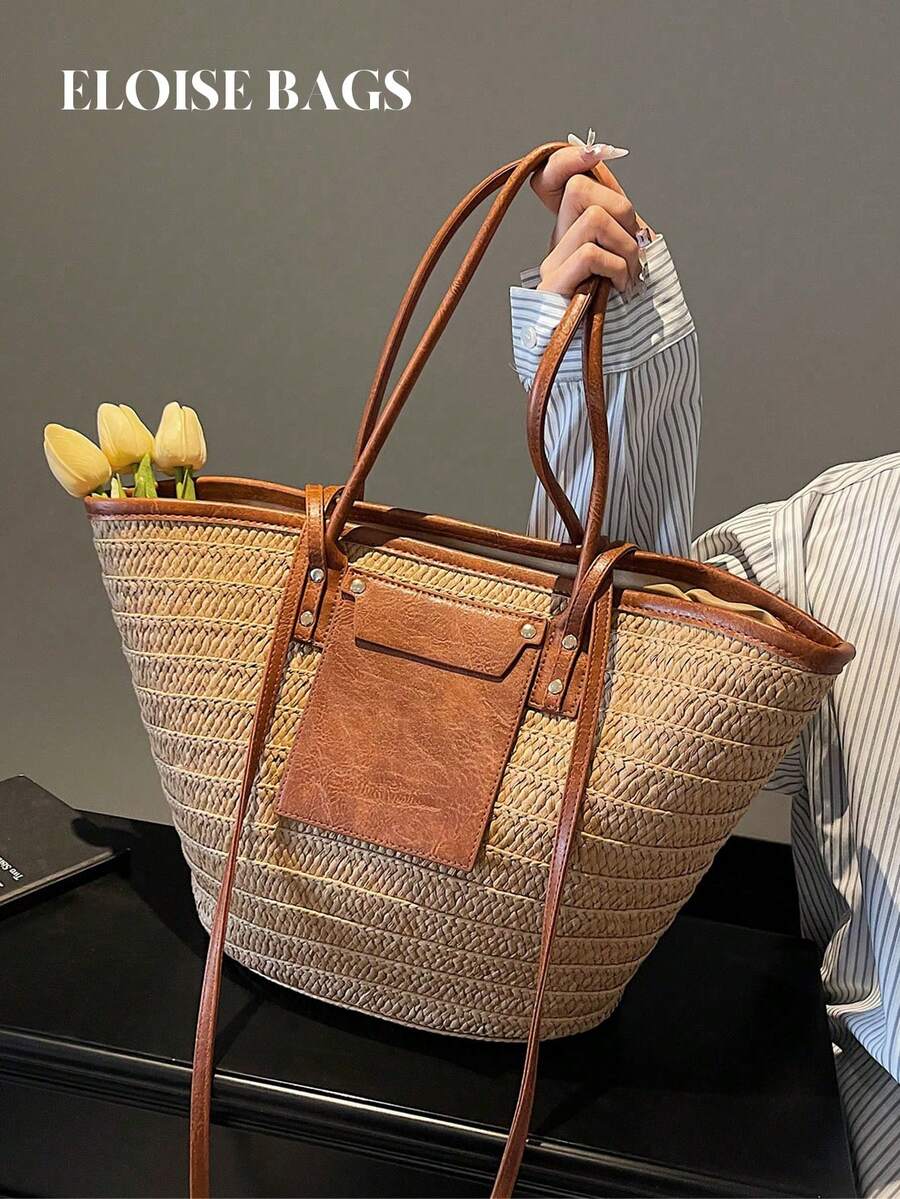 Tote Bag Beach - Borsa tote intrecciata di grande capacità