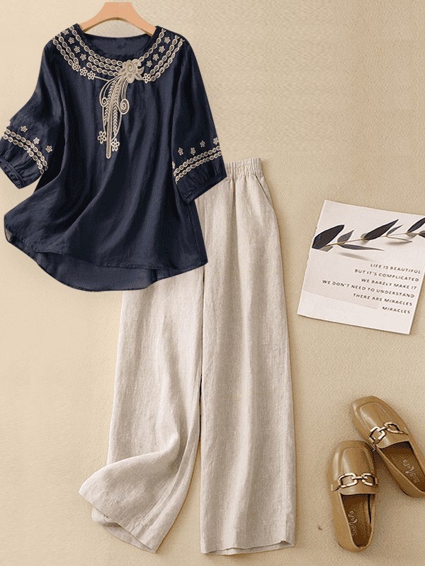 Set di Alta Qualità in Cotone  - Linen Pant Wide recensione e prezzo
