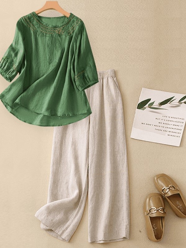 Set di Alta Qualità in Cotone  - Linen Pant Wide recensione e prezzo