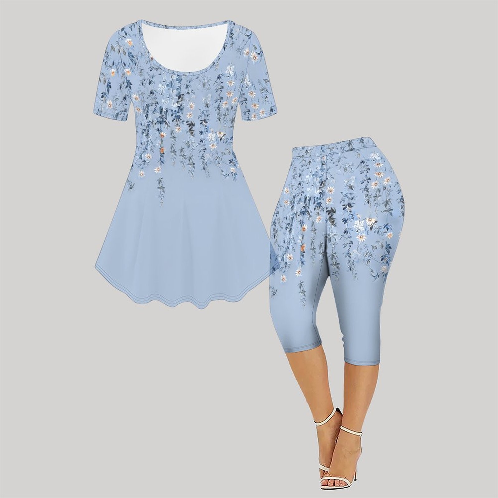 Set Due Pezzi Vintage con Stam - Romper Floral Print recensione e prezzo