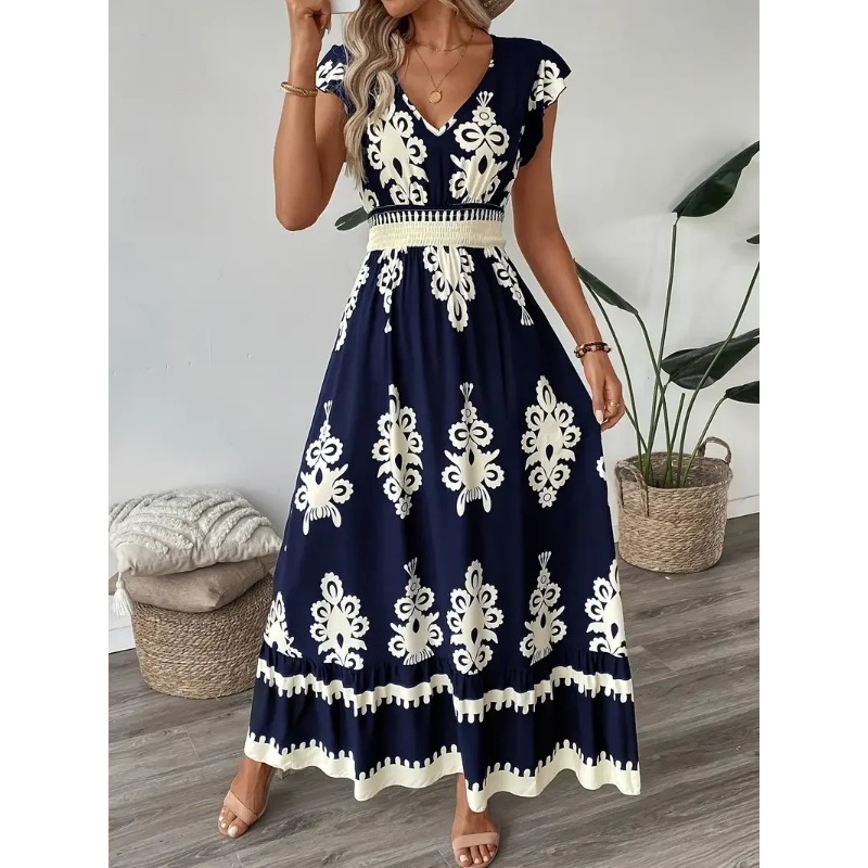 Abito a trapezio con scollo a  - Romper Floral Print recensione e prezzo
